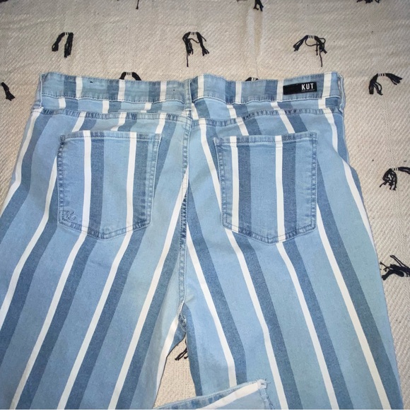 KUT From The Kloth High Rise Ankle Skinny Connie Striped Lt Wash Plus Size 18 - Picture 4 of 16